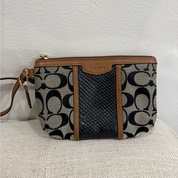 Coach Black and Brown Wristlet - Picture 1 of 8